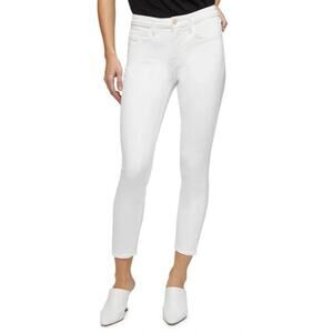 New JEN 7 ~ by 7 For All Mankind Women's White Denim Slim Straight Jeans Size 2